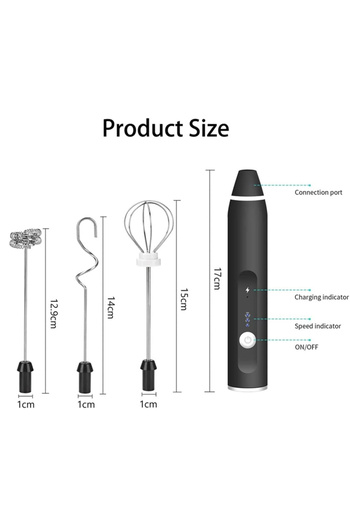 Türkiye High Quality Mini 3 Speed USB Rechargeable Household Household Whisk Foam Egg Beater Stainless Steel