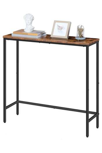 AGD Narrow Console Table, Modern Side Table, Rustic Small Entryway Table, Side Display Desk for Bedr