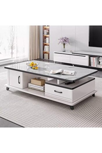 Türkiye Glass Low Table, Center Table, Coffee Table, With Storage Drawers, Stylish, Small, Living Alone, Spa
