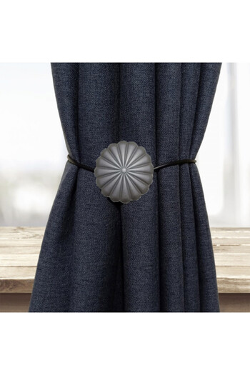 PUFO Elegant drawstring for curtains or drapes with magnet, dark gray