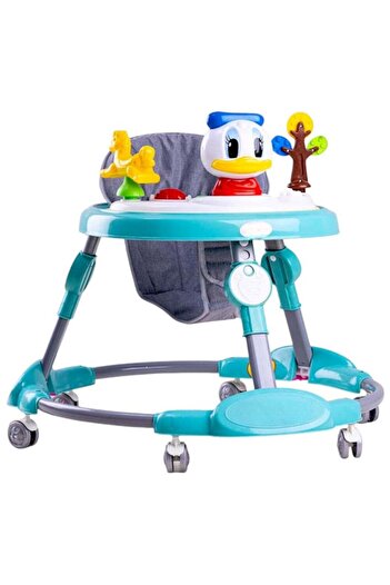 Toybox Foldable Soft Cushioned High Quality Anti rollover Sit to Stand Baby walker Green