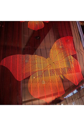 JollyMag Door net against mosquitoes, flies and other insects, with magnet, butterfly pattern
