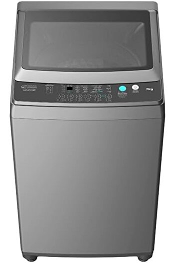 General Supreme Washing Machine Automatic Top Load 7 KG, 8 Programs, Dark Silver,GSTL07V8SM