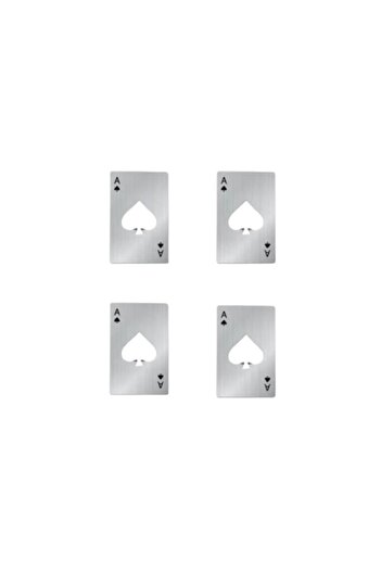 OEM Set 4 Bottle Openers in Playing Card Ace of Spades Design