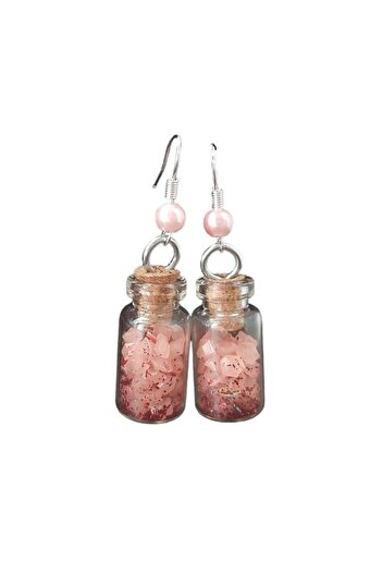 OEM Cercei Pink Love Potion, bottle with glowing pink stones, 1.3 x 2.8 cm