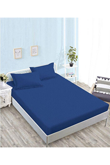FIONNA.RO Satin Cotton Damask Type Cover 160x200cm - Blue