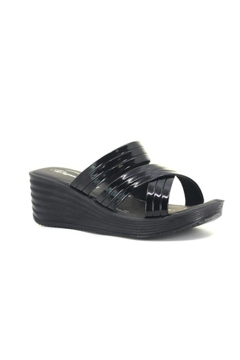 ŞAHGÜL Zenne Banded Daily Slippers Black