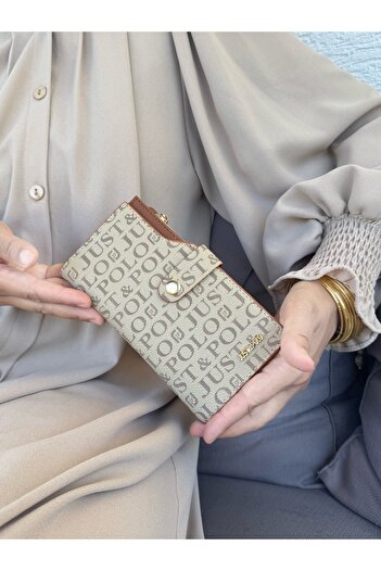 Just Polo Women's Sand Taba Multi-Eye Wallet with Coin and Card Compartments