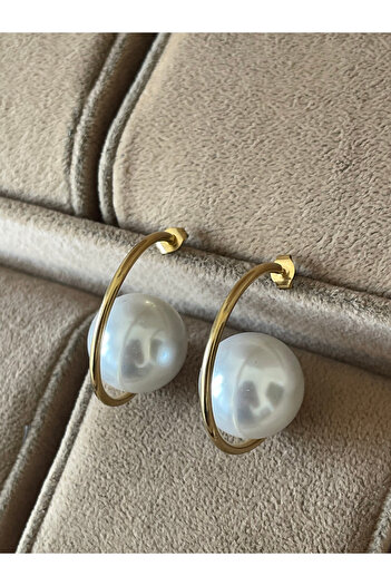 Rupen Kraft 316 L Surgical Steel Stylish Steel Earrings with Pearl