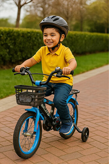 LAALUNA 12-Inch Boys Bike with Basket & Training Wheels – BXLANG Kids Bicycle BB1145 (3 Colors)
