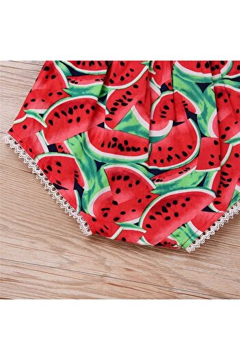 OEM Baby Girl Bodysuit Set With Headband, Watermelon Print, Cotton, 2 - 3 years, 110 cm