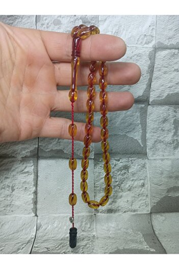 Tasarım Carved Fire Amber Prayer Beads Thankful Father Crafted