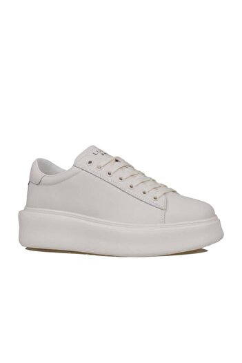 Lufian White Gage Men's Leather Sneaker Shoes