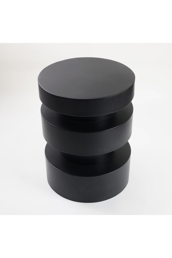 homez Marble Side Table, Black 40*40*53 Cm