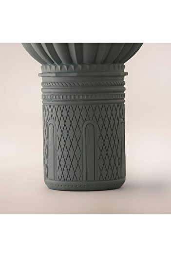 homez Dome Shaped Ceramic Ramadan Decorative Piece, Grey 18.5*18.5*30Cm