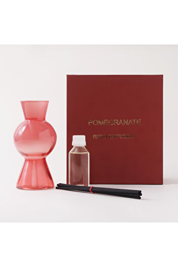 homez 100 ml glass diffuser with reeds and pomegranate scent oil