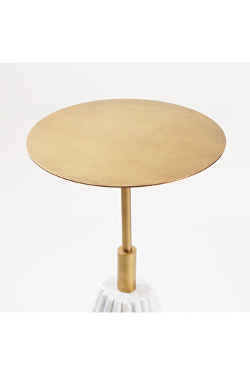 homez Marble Side Table, Beige 31*53 Cm
