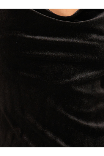 Styli Velvet Cowl Neck Slip with Side Thigh Slit