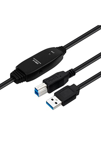 MicroConnect aktywny kabel USB 3.2 Gen 1 A-B 7m M-M, czarny, USB3.0AB7B