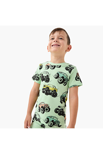 Juniors Vehicle Print T-shirt and Pyjama Set