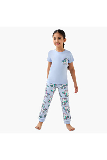Juniors Unicorn Print T-shirt and Pyjama Set
