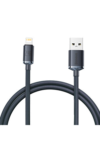 Baseus Kabel przewód do szybkiego ładowania i transferu danych USB Iphone Lightning 2.4A 1.2m czarny