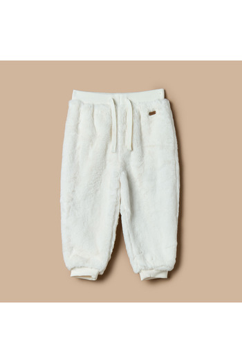 giggles Faux Fur Textured Joggers with Elasticated Waistband