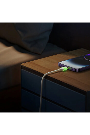 Joyroom Cablu USB-A - Lightning pentru iPhone cu capăt fluorescent 3A 2m - Bej
