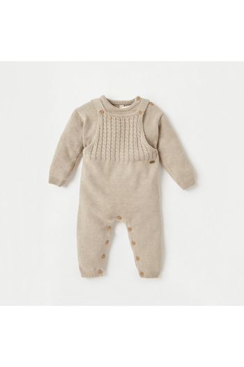 giggles Textured Sweatshirt and Dungarees Set