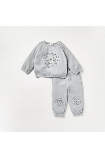 Juniors Animal Print Sweatshirt and Joggers Set