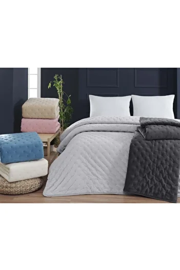 AKSU Soft Vienna Double Bedspread Set (220X240)-Bone