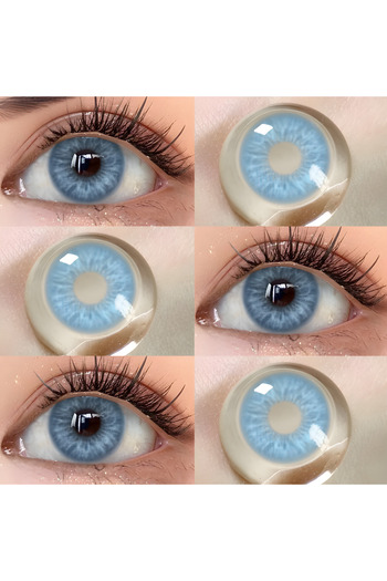 OEM Lentile de contact colorate Albastre, Sea Blue, 365 Purtari, Cosmetice, Fara dioptrii