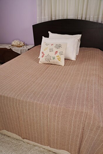 Defne&Apollon İpekçilik Natural Line – Handwoven 80% Cotton 20% Linen Double Pique - Salmon
