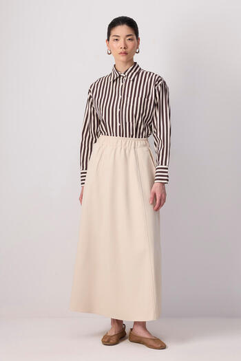 Touché Privé Crepe Skirt with Elastic Waist and Pockets