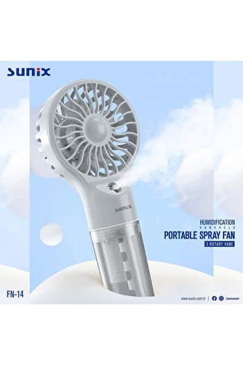 Sunix Su Püskürtmeli Masa ve El Fanı 4 Kademeli Güçlü Mini Vantilatör