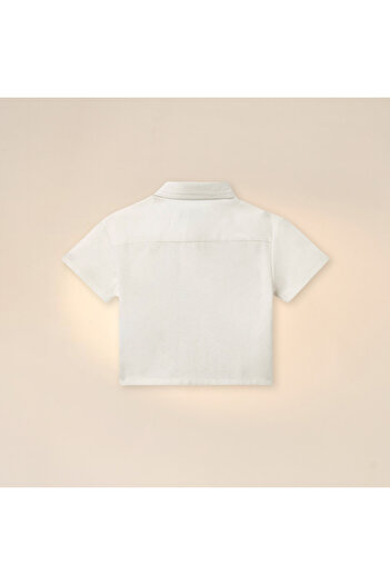 Juniors Embroidered Shirt with Short Sleeves