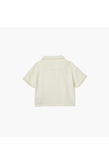 giggles Embroidered Shirt with Chest Pocket