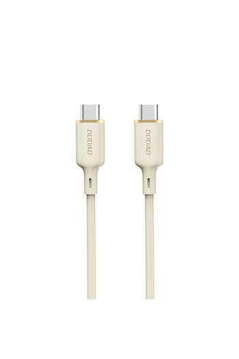 DUDAO Cablu ranforsat SR USB-C - USB-C 100W 1m bej