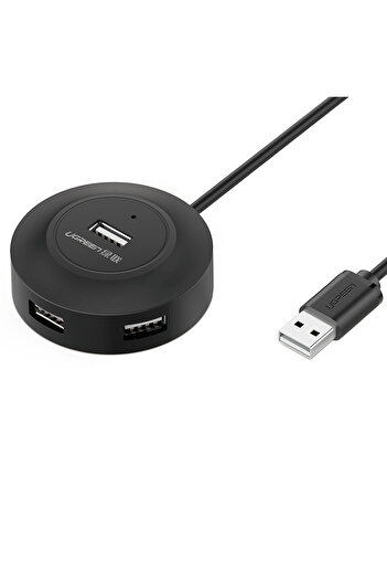 Ugreen Adaptor splitter HUB 4 în 1 USB 2.0 la 4x USB-A 480Mb/s 1m negru