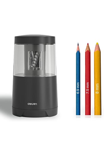Deli Electric Rotary Pencil Sharpener Battery & USB Black, Fast Sharpen, Premium Quality