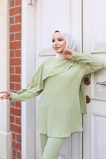 MİSSKAYLE Cloak Detailed Suit Mint Green