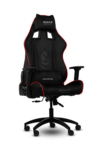 XMAX / Rio Plus Balerion Terletmez Kadife Kumaş Siyah Gaming Oyuncu Koltuğu / 120 Kg Taşır