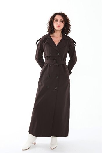 Jamila Raglan Sleeve Summer Unlined Full Length Women's Trench Coat, Cap