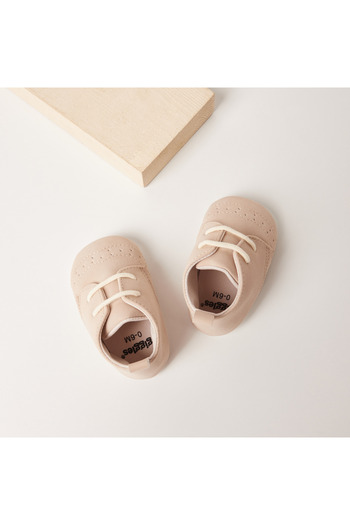 giggles Solid Booties with Lace Detail