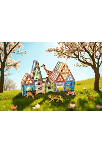 shop Magnetic Magnet Animals Land Building Block Toys New 77 Pieces Large Size
