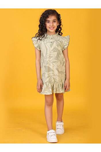 Anthrilo By Styli Floral Print Ruffled Sleeve Mini Dress