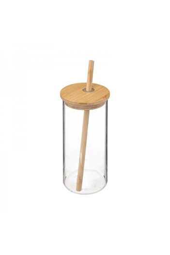 Secret de Gourmet Glass carafe set with 4 glasses with straws and bamboo lids, Taste