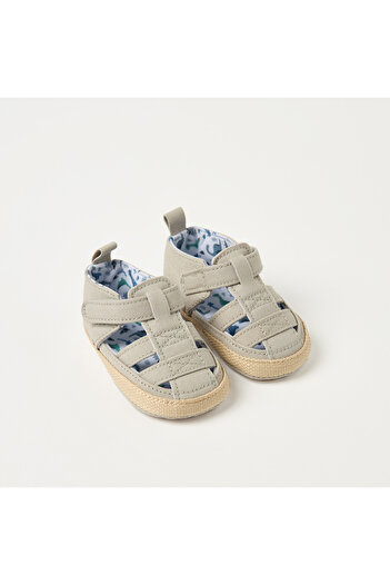 Juniors Solid Sandals with Hook and Loop Closure
