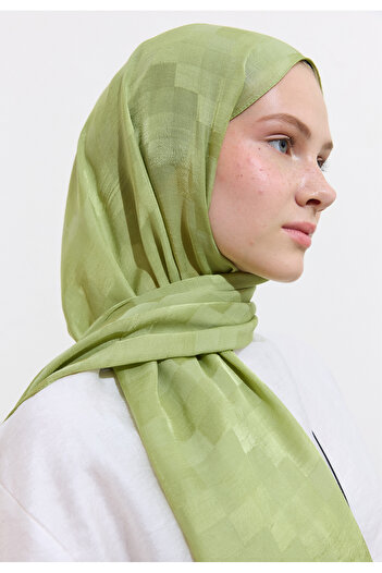 Freshscarfs Nori̇ Silk Jacquard Shal Mint