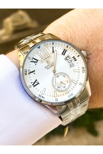 Reward Men's Wrist Watch Waterproof Silver Color Steel Cord with 24 Months Warranty